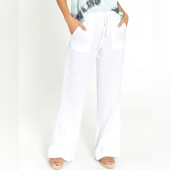River + Sky Pants - River + Sky White Linen Pants XS